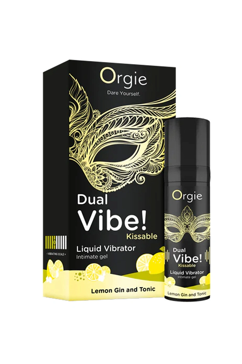 Интимный гель ORGIE Dual Vibe! Lemon Gin And Tonic, водная основа, Джин-тоник и лимон, 15 мл