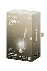 Вагинальные шарики с вибрацией Satisfyer Love Birds 1 Connect App, белый, 22,2 см