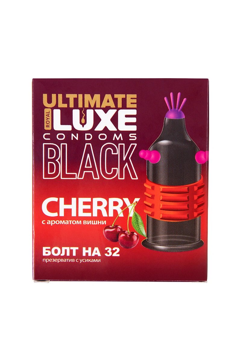 Презервативы Luxe, black ultimate, «Болт на 32», вишня, 18 см, 5,2 см, 1 шт.