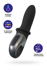 Анальный вибратор с нагревом Satisfyer Hot Passion Connect App, силикон, черный, 18 см