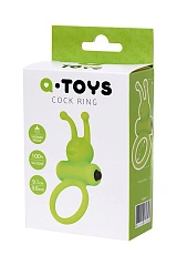 Эрекционное кольцо на член A-Toys by TOYFA Flik, силикон, зеленый, 9,1 см, Ø 3,1 см