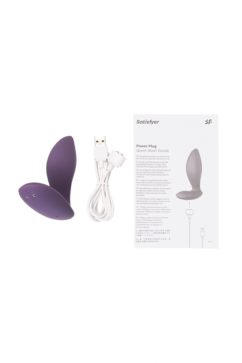 Анальный вибратор Satisfyer Power Plug Connect App, силикон, фиолетовый, 11,3 см