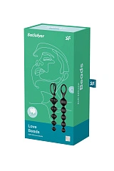 Набор анальных цепочек Satisfyer Love Beads black, силикон, черный, 27 см.