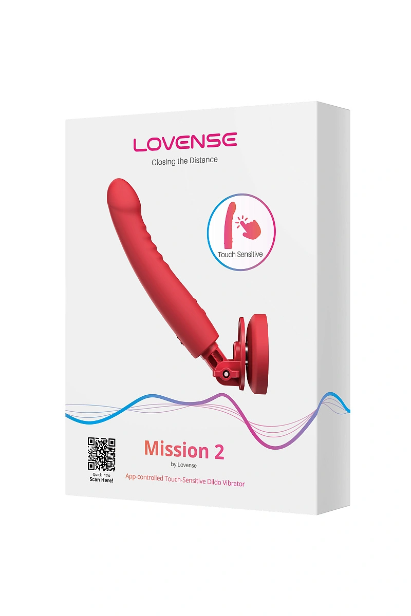 Дилдо-вибратор LOVENSE Mission 2 с технологией Touch-Sense, силикон, красный, 20 см