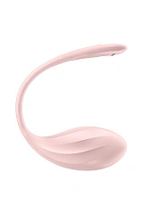 Виброяйцо Satisfyer Ribbed Petal Connect App с пультом ДУ, розовое, 7,8 см