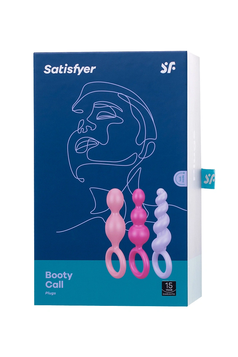 Набор анальных плагов Satisfyer Booty Call colored 3 шт, силикон, ассорти, 13,5 см