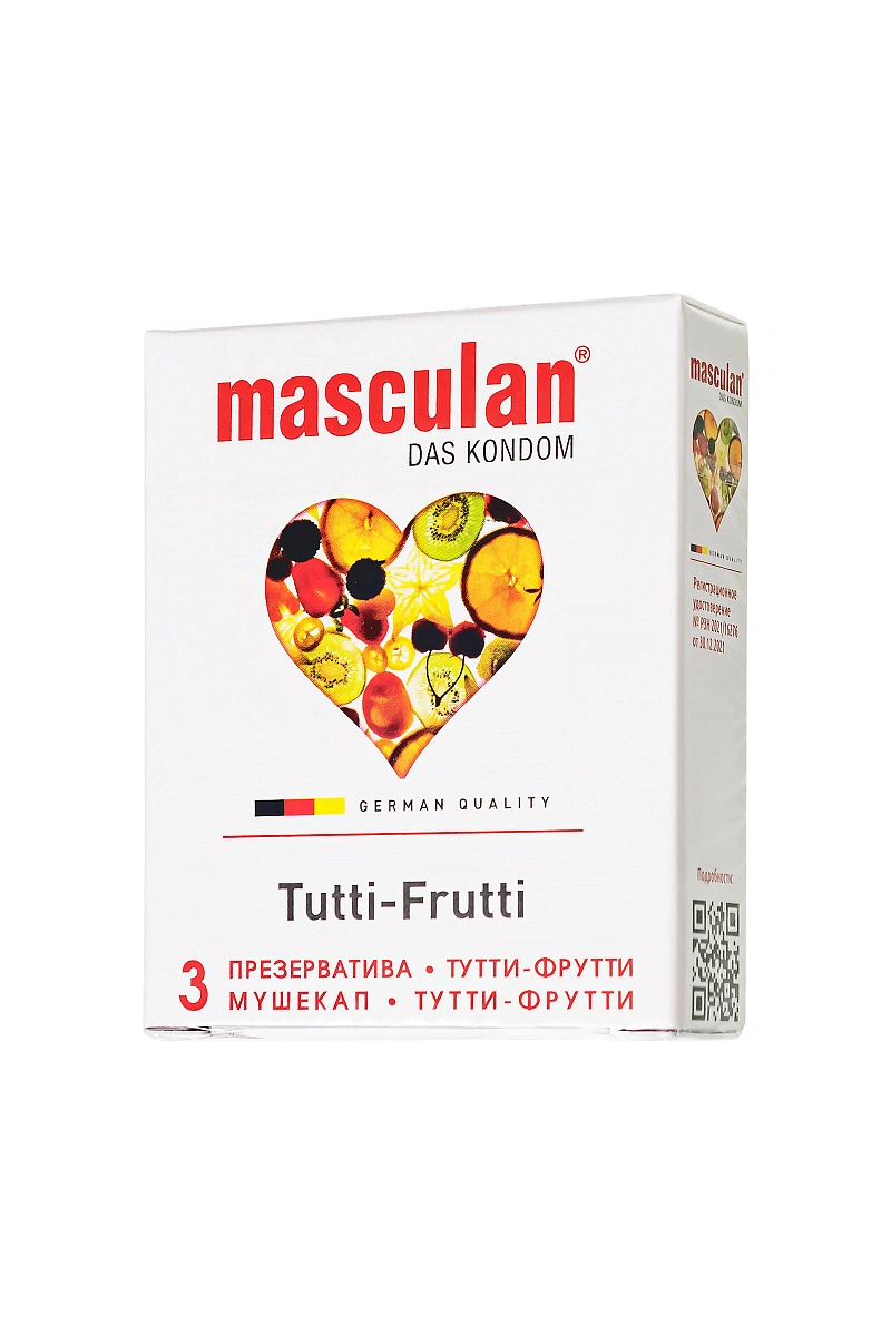 Презервативы Masculan, ultra 1, тутти-фрутти, 19 см, 5,3 см, 3 шт.