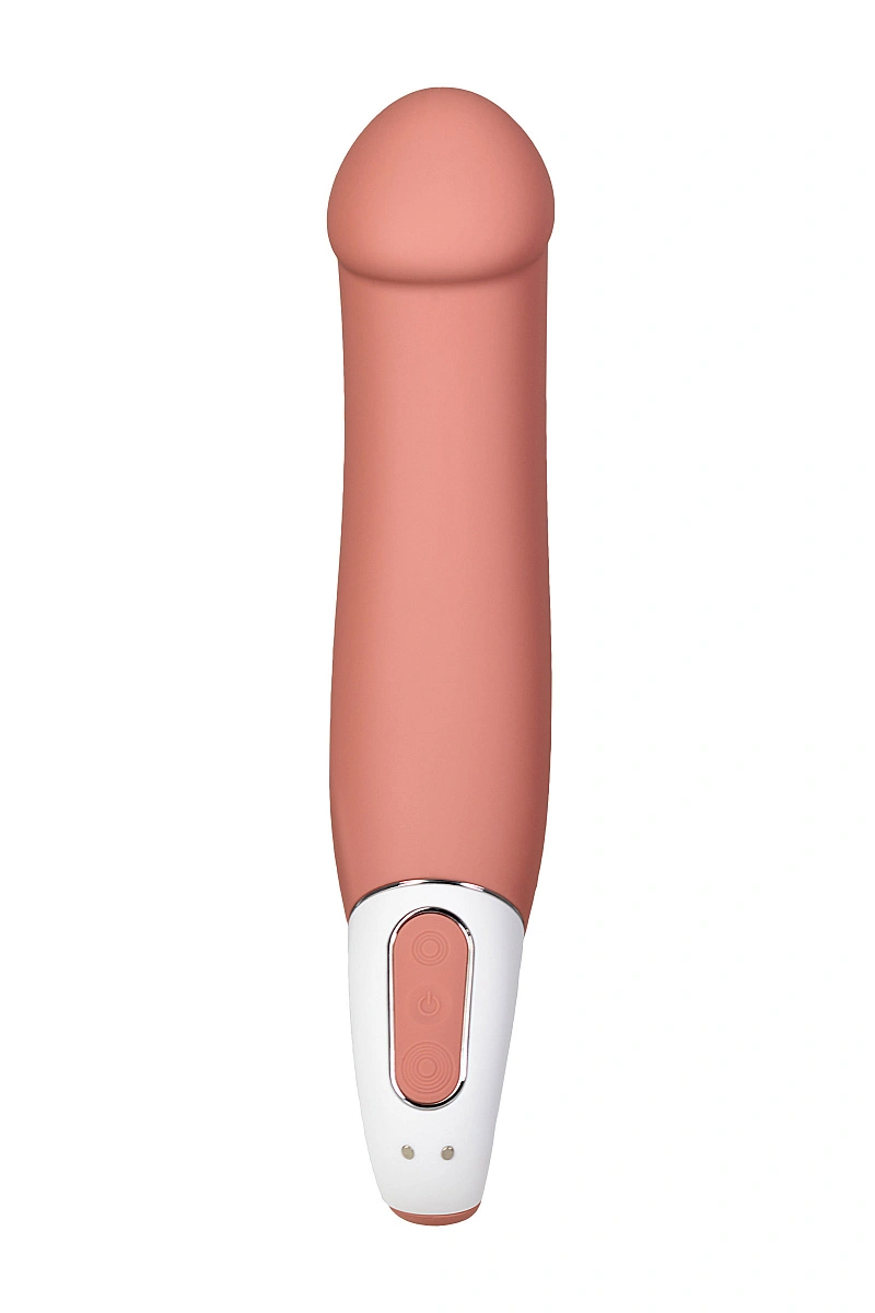 Нереалистичный вибратор Satisfyer Master, силикон, бежевый, 23,5 см.