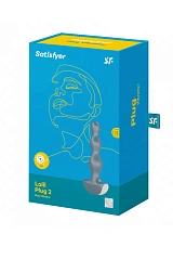 Анальная виброелочка Satisfyer Lolli-Plug 2 Satisfyer, силикон, серый, 11 см