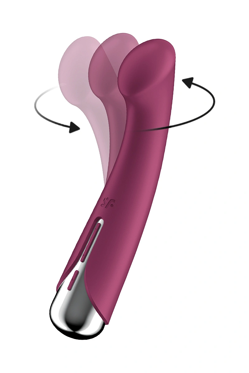 Вибратор для точки G  с ротацией Satisfyer Spinning G-Spot 1, силикон, бордовый, 16,8 см