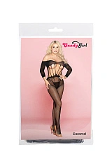 Костюм-сетка и стринги Candy Girl Caramel черные, OS