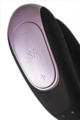 Стимулятор для пар Satisfyer Double Fun Connect App, с пультом ДУ, силикон, черный, 9 см