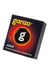 Презервативы Ganzo, juice, латекс, аромат, 18 см, 5,2 см, 3 шт.