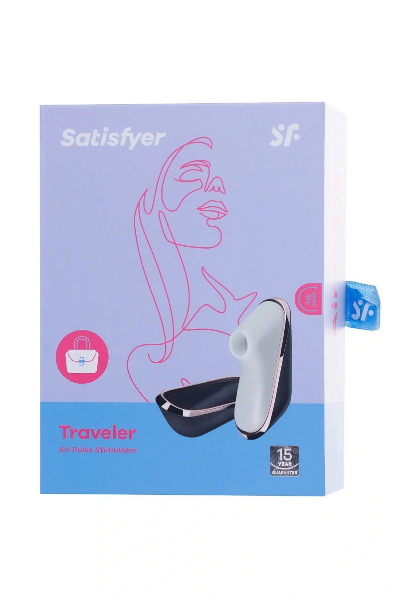 Вакуум-волновой стимулятор клитора Satisfyer Traveler, силикон, черный, 9,5 см