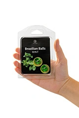 Массажное масло SECRET PLAY BRAZILIAN BALLS, мята, 2 х 4 гр