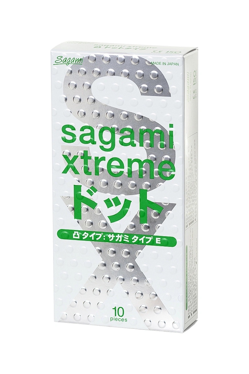 Презервативы Sagami, xtreme, type-e, латекс, 18,5 см, 5,2 см, 10 шт.