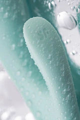 Нереалистичный вибратор Satisfyer Triple Oh, силикон, голубой, 24 см