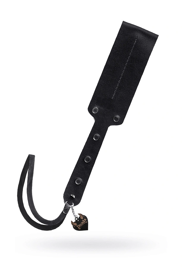 Паддл Pecado, мягкий, натуральная кожа и дерево, черный