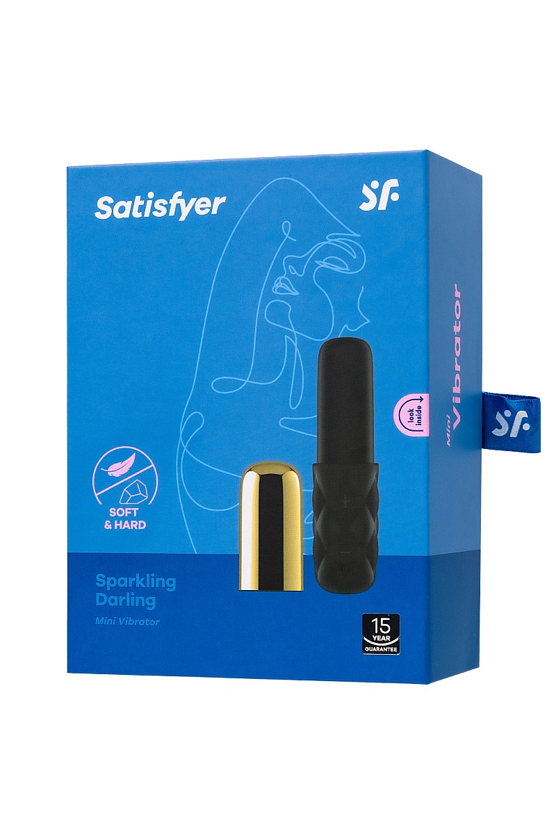 Вибромассажер Satisfyer Sparkling Darling, силикон, черный, 11,4 см.