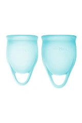 Менструальная чаша Satisfyer Feel Confident, 2 шт в наборе, силикон, синий