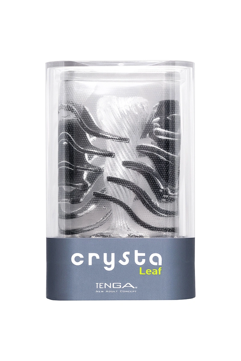 Нереалистичный мастурбатор TENGA Crysta Leaf, TPE, прозрачный, 15,5 см