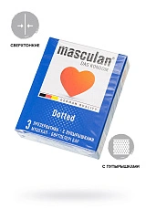 Презервативы Masculan, сlassic 2, doty, латекс, точечные, розовые, 19 см, 5,3 см, 3 шт.