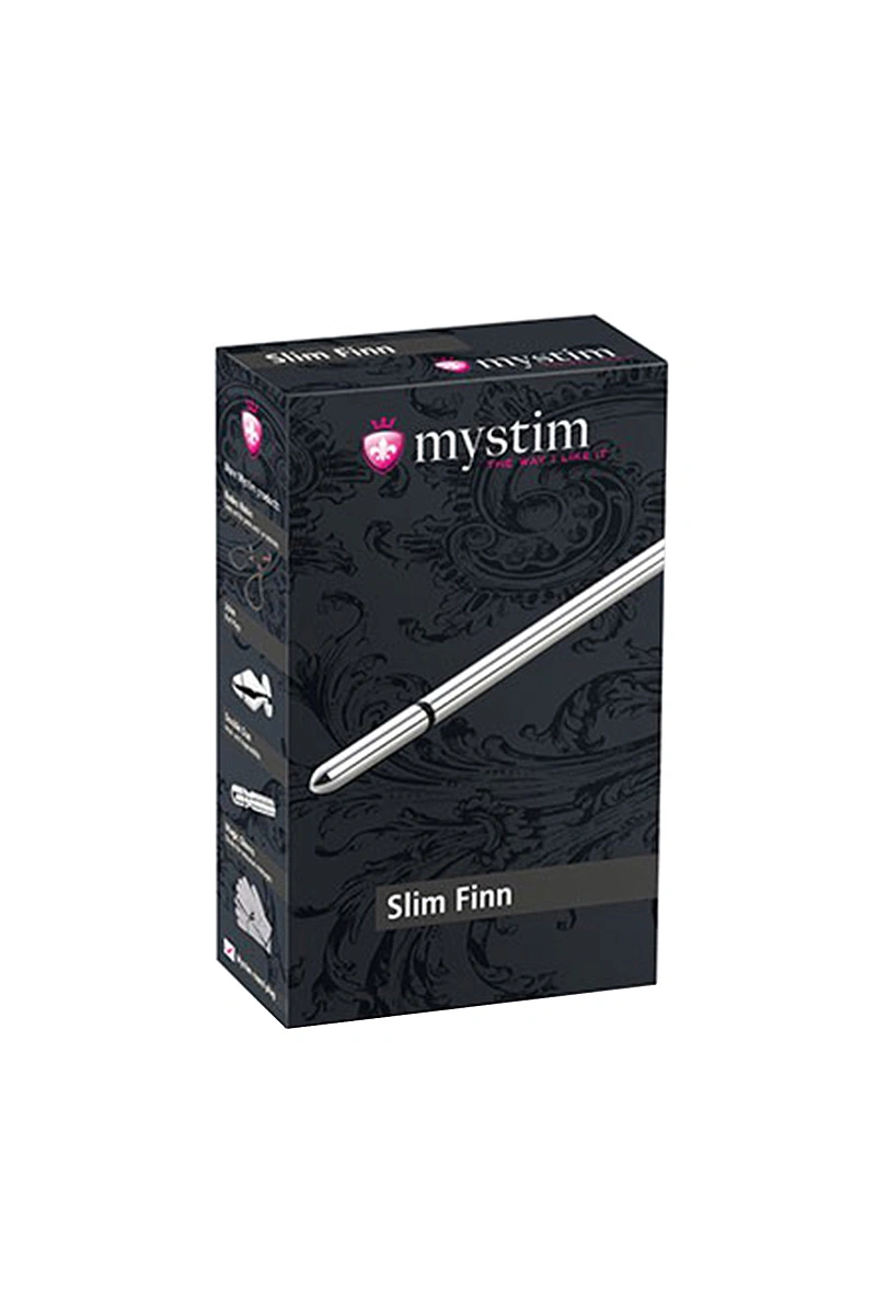 Электростимулятор уретры Mystim Slim Finn, хирургическая сталь, серебряный, 15 см