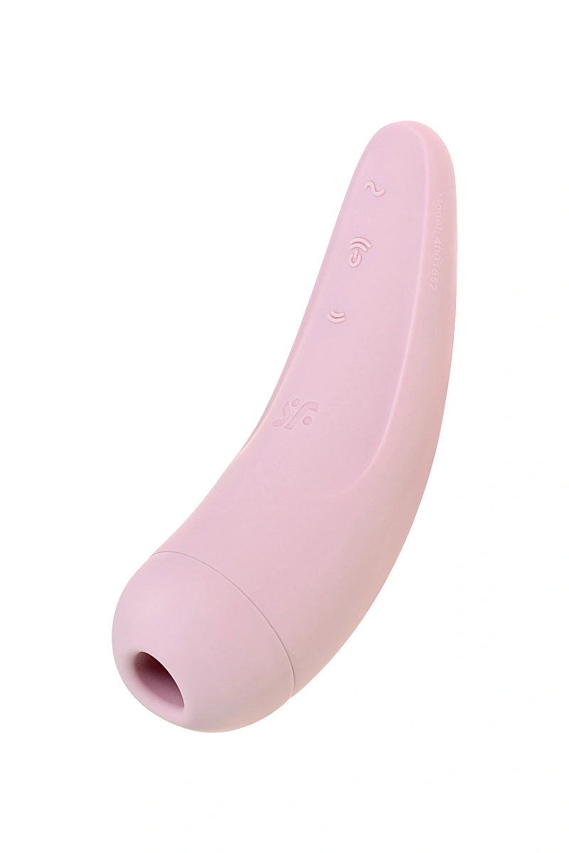 Вакуум-волновой стимулятор с вибрацией Satisfyer Curvy 2 Connect App, силикон, розовый, 13,41 см