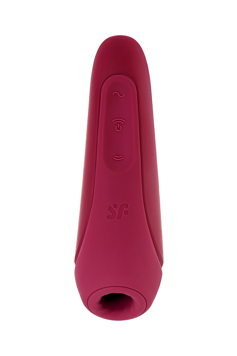 Вакуум-волновой стимулятор с вибрацией Satisfyer Curvy 1 Connect App, силикон, бордовый, 13,4 см