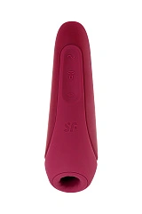 Вакуум-волновой стимулятор с вибрацией Satisfyer Curvy 1 Connect App, силикон, бордовый, 13,4 см