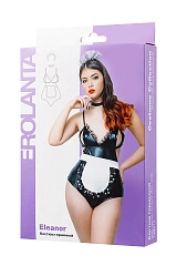 Костюм горничной Erolanta Eleanor (боди, фартук, головной убор, чокер) черно-белый (50-52)