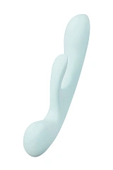 Нереалистичный вибратор Satisfyer Triple Oh, силикон, голубой, 24 см