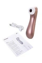 Вакуум-волновой стимулятор клитора Satisfyer Pro 2+, силикон, розовое золото, 15 см