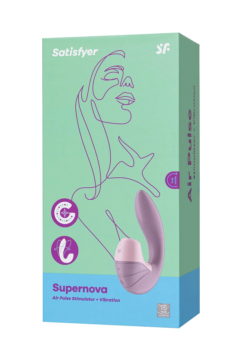 Вибратор Satisfyer Supernova, с вакуум-волновым стимулятором, силикон, розовый, 16,9 см