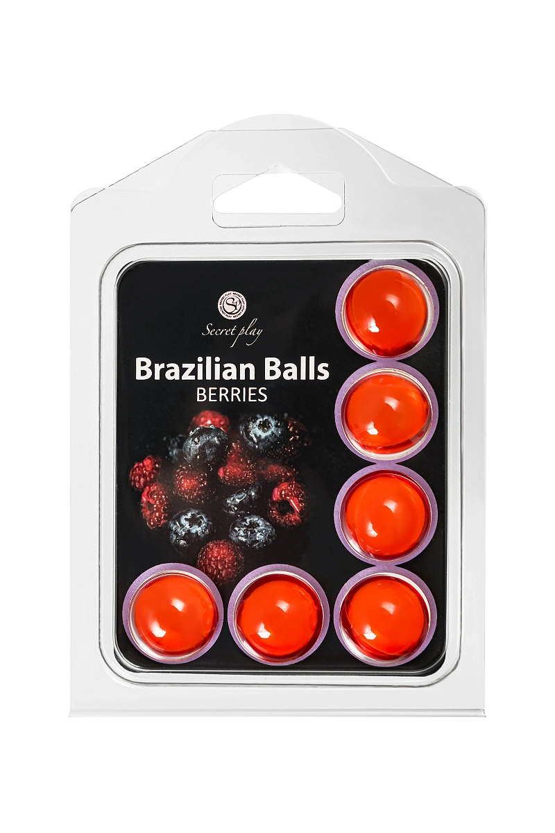 Массажное масло SECRET PLAY BRAZILIAN BALLS, ягоды, 6 х 4 гр