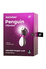 Вакуум-волновой бесконтактный стимулятор клитора Satisfyer Penguin, силикон, черный, 10,8 см