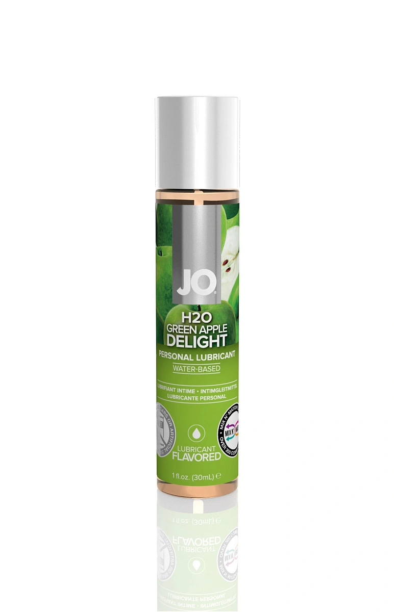 Съедобный лубрикант со вкусом зеленого яблока JO H2O Green Apple, 30 мл