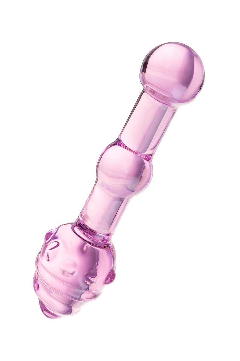 Двусторонний фаллоимитатор Sexus Glass, стекло, розовый, 17 см