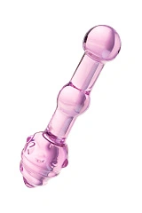 Двусторонний фаллоимитатор Sexus Glass, стекло, розовый, 17 см