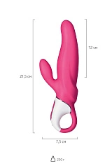 Нереалистичный вибратор Satisfyer Vibes Mr. Rabbit, силикон, красный, 22,1 см.