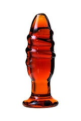 Анальная втулка Sexus Glass, стекло, коричневая, 12,5 см, Ø 4 см