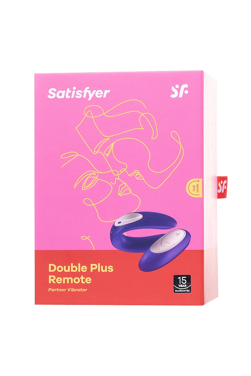 Вибромассажер для пар Satisfyer Double Plus Remote с пультом ДУ, силикон, фиолетовый, 18 см