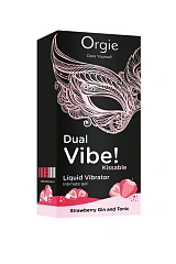 Интимный гель ORGIE Dual Vibe! Strawberry Gin And Tonic, водная основа, Джин-тоник и клубники, 15 мл
