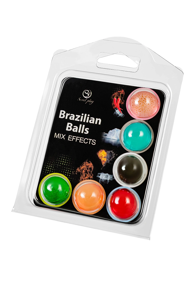 Массажное масло SECRET PLAY BRAZILIAN BALLS, микс эффектов, 6 х 4 гр