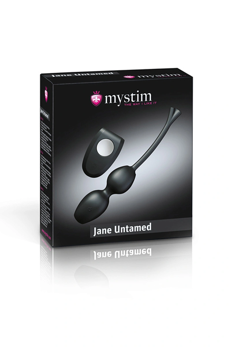 Вагинальные шарики Mystim Jane Untamed Geisha Balls vibe, с вибрацией, силикон, черные