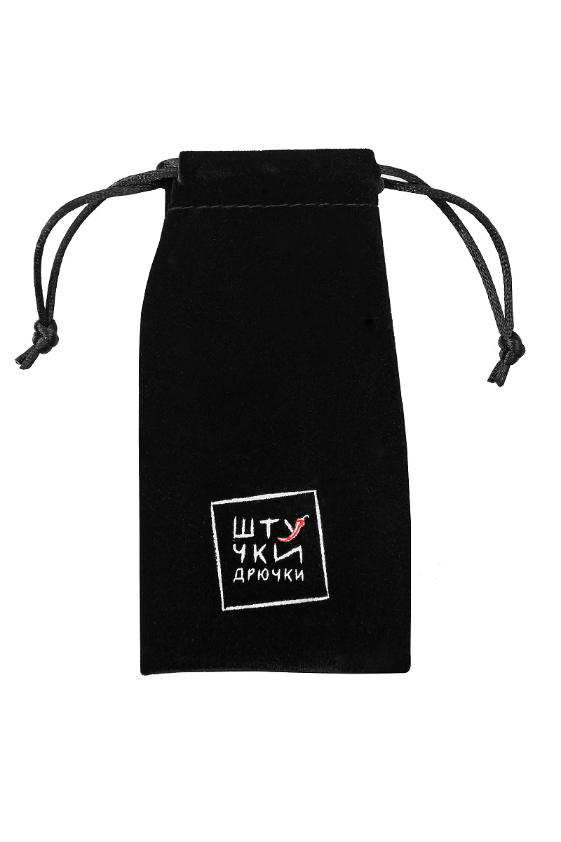 Мешочек бархатный с логотипом "Штучки-Дрючки" для втулок, черный, 6*13