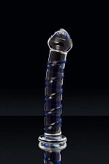 Нереалистичный фаллоимитатор Sexus Glass, стекло, прозрачный, 17 см