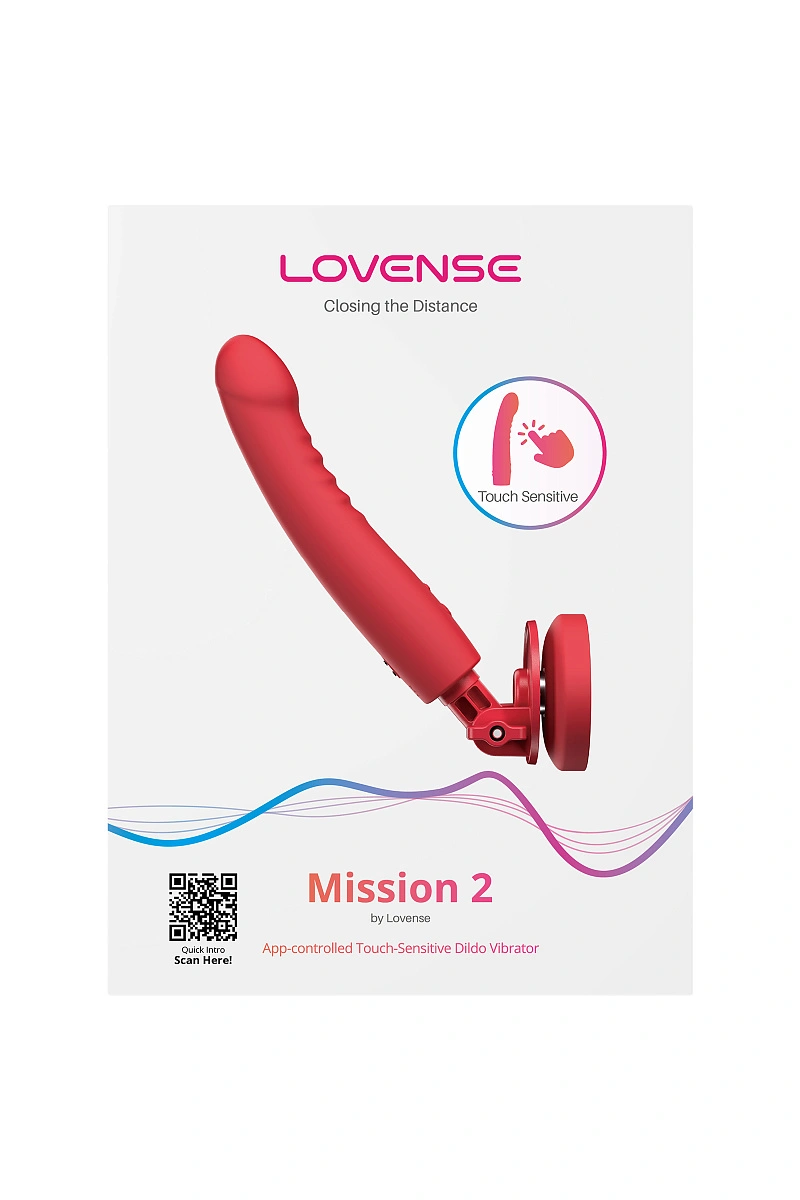 Дилдо-вибратор LOVENSE Mission 2 с технологией Touch-Sense, силикон, красный, 20 см