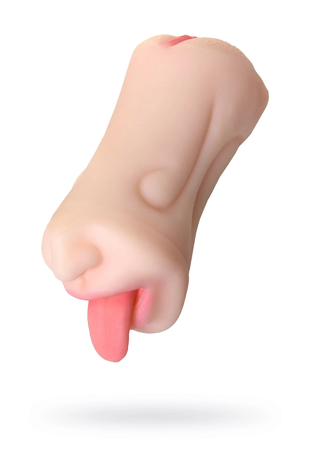 Мастурбатор реалистичный Juicy Pussy by TOYFA Fruity Tongue, рот и вагина, TPE, телесный,19 см