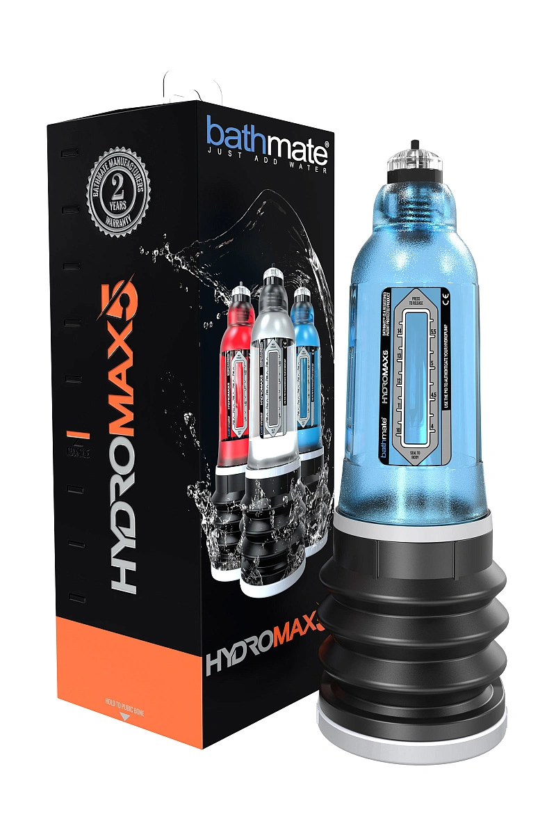 Помпа для члена Bathmate HYDROMAX5, ABS пластик, голубая, 26 см (аналог Hydromax X20)